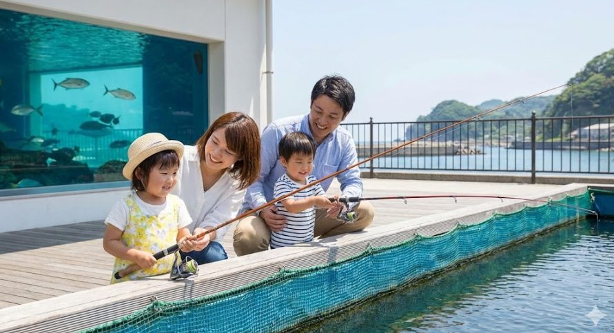 城崎マリンワールド周辺でランチやアジ釣りを体験