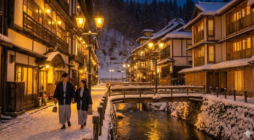 日帰り入浴と夜景散策で雰囲気を味わう
