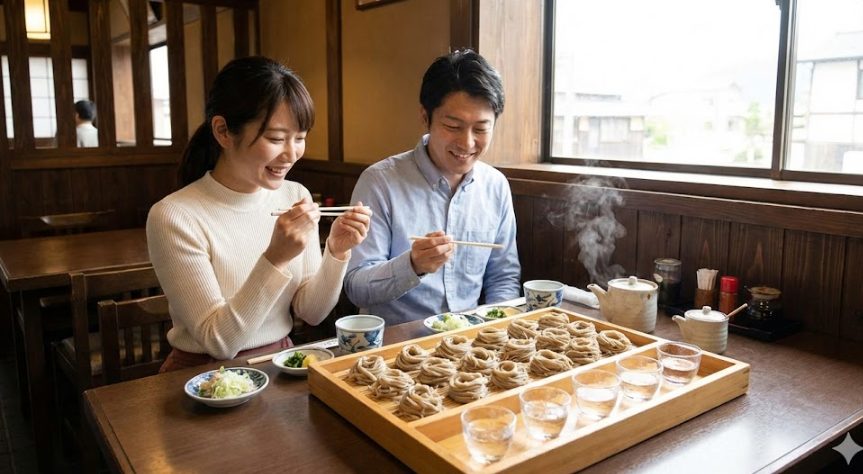 12:00〜 温泉街へ散策！へぎそばランチと日本酒の試飲体験