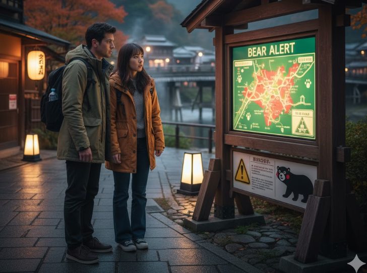 嵐山温泉の熊対策と詳細情報