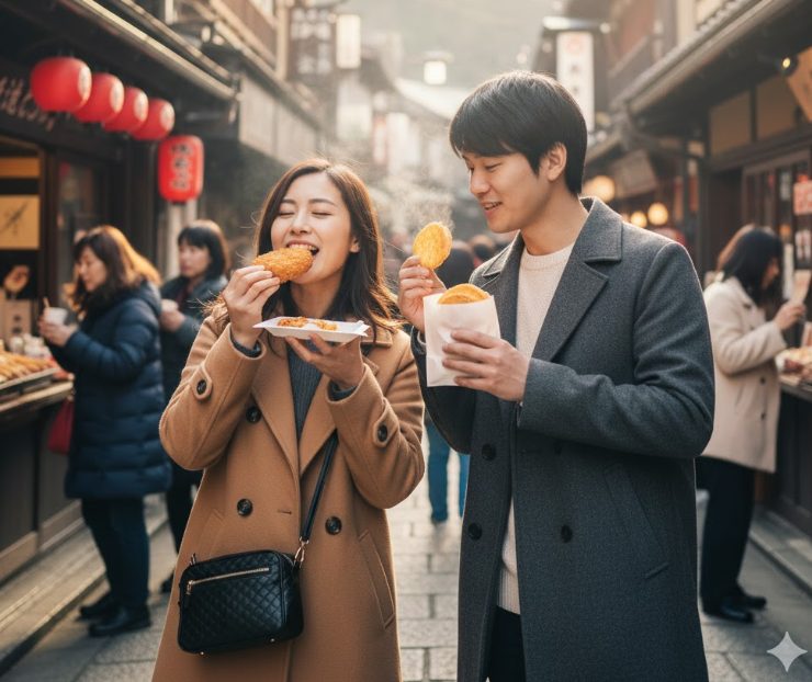 有馬名物の食べ歩きグルメを満喫