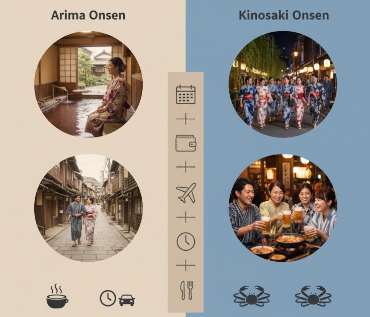 あなたに合う有馬温泉と城崎温泉の選び方