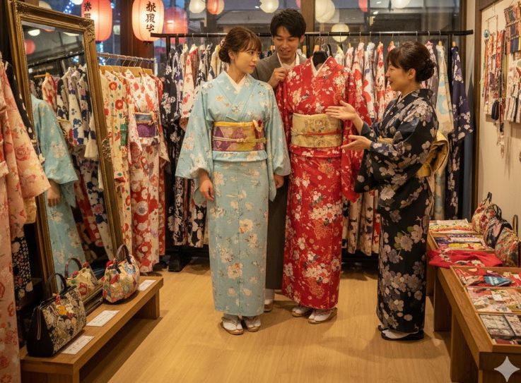 浴衣で歩くためのお店選び