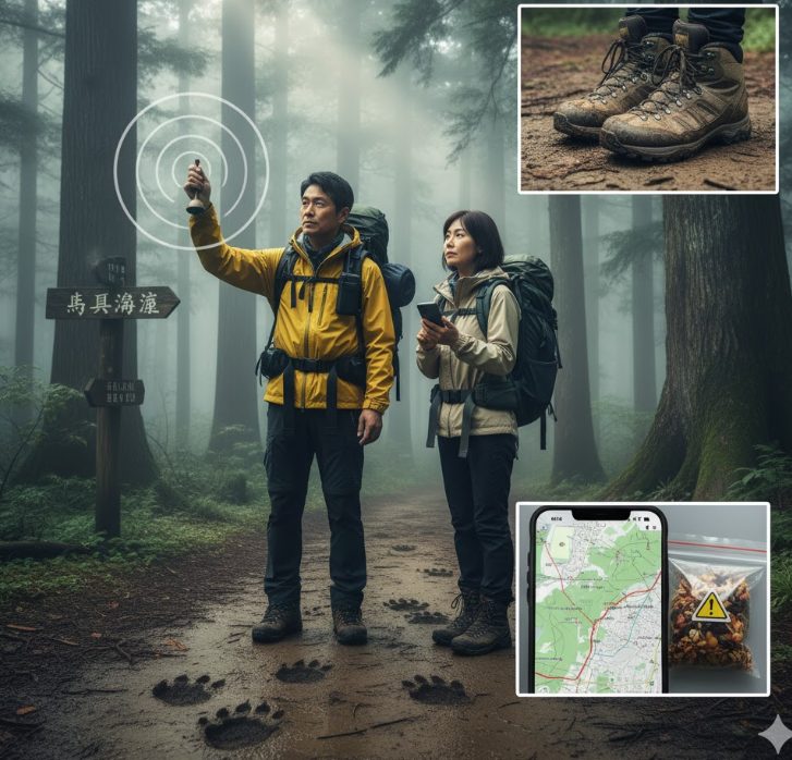 馬頭温泉訪問時の熊への備え