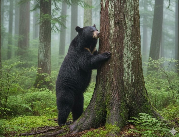 目撃されるツキノワグマの生態