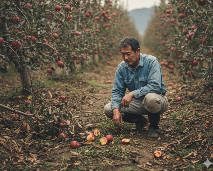 大鰐町での農作物被害（リンゴ・スイカ）