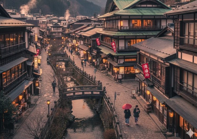 渋温泉で熊の情報を得て安全な旅を