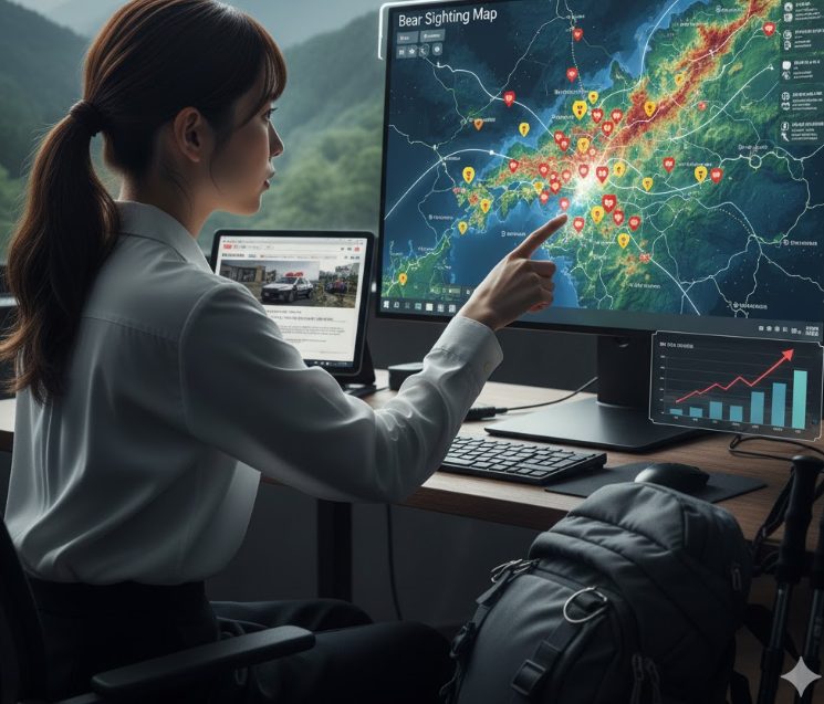 滋賀県の熊出没マップで広域確認