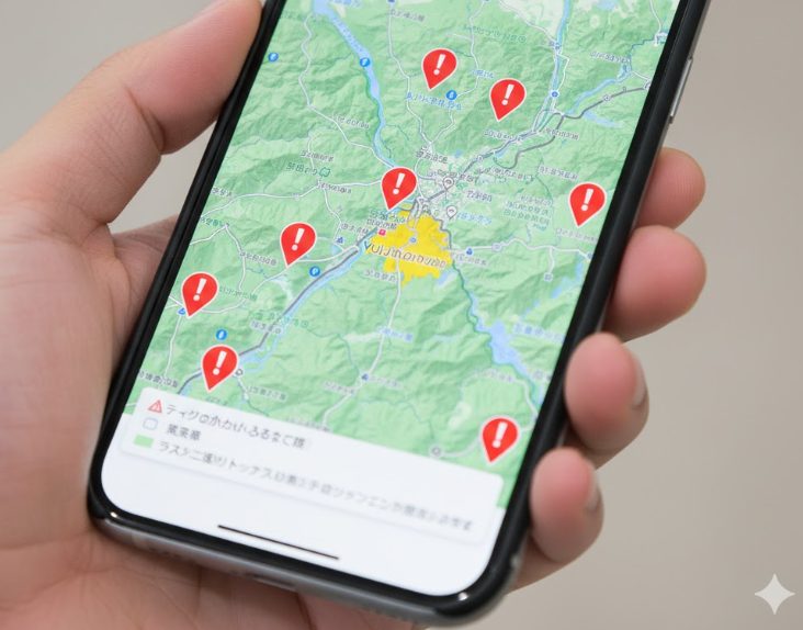 熊出没マップを日光で確認