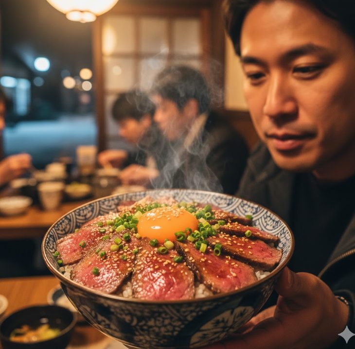 夜でも食べられる絶品あか牛丼の店