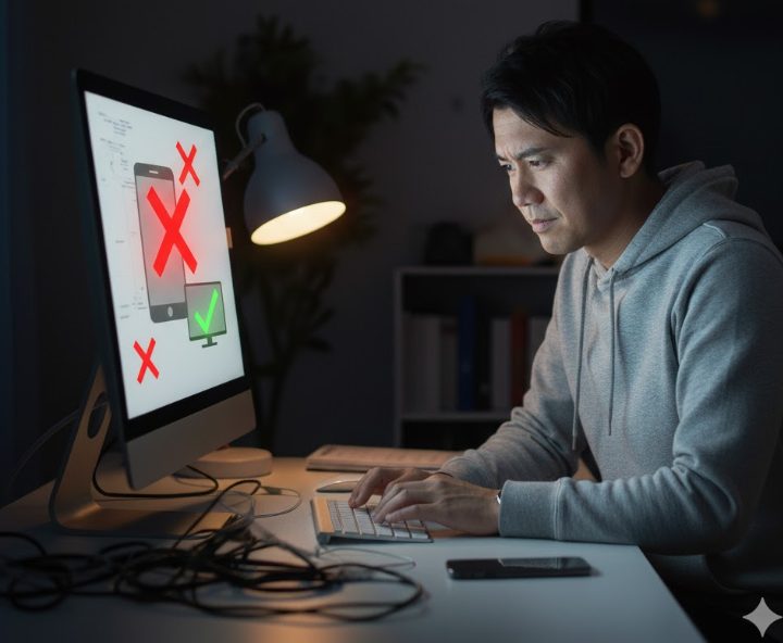 パソコンで電子チケットは表示不可