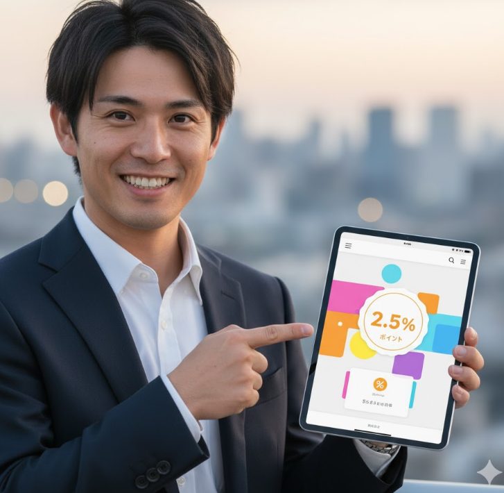アソビューのポイントは2.5%