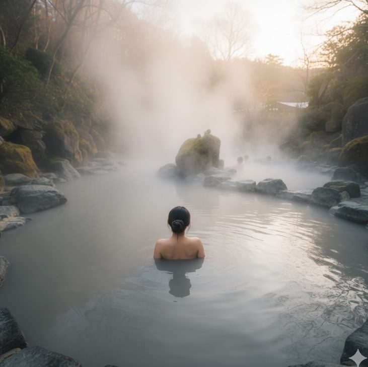 混浴でのタオル巻きと水着は禁止