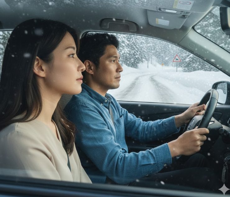 冬の峠越えは雪道とタイヤ規制に注意