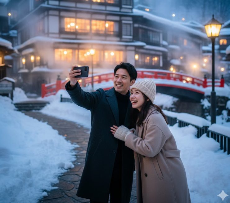 雪景色の中で千と千尋のような写真を撮るポイント