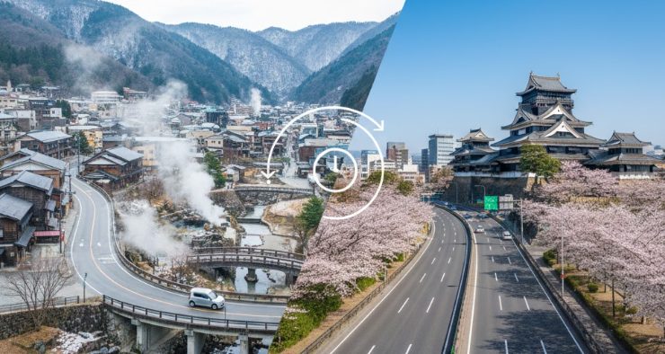 黒川温泉から熊本城へのアクセスと時間