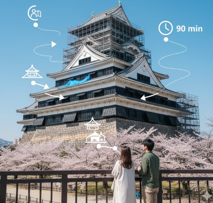 復興が進むお城の見学ルートと所要時間