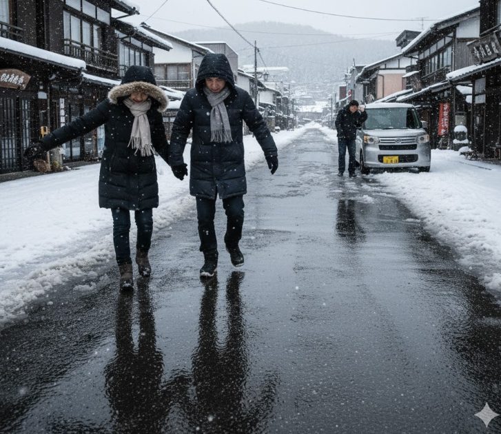 石和温泉の雪の真実と冬リスク