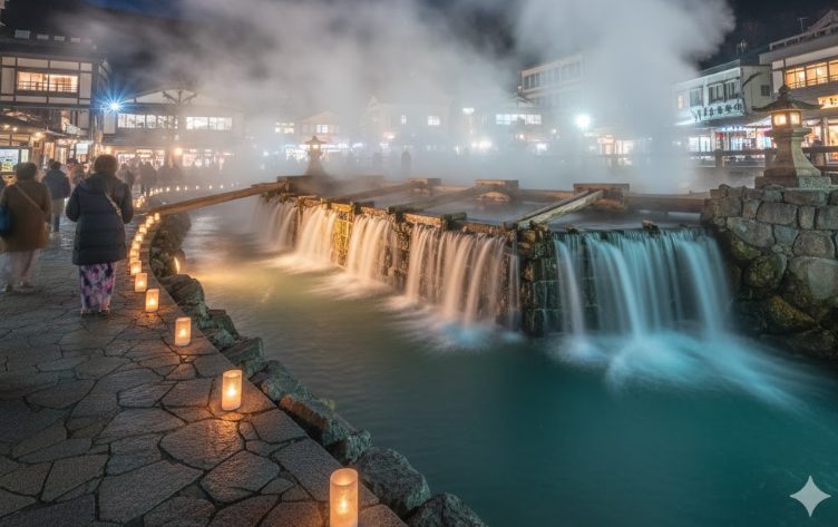 西の河原公園と夜の露天風呂