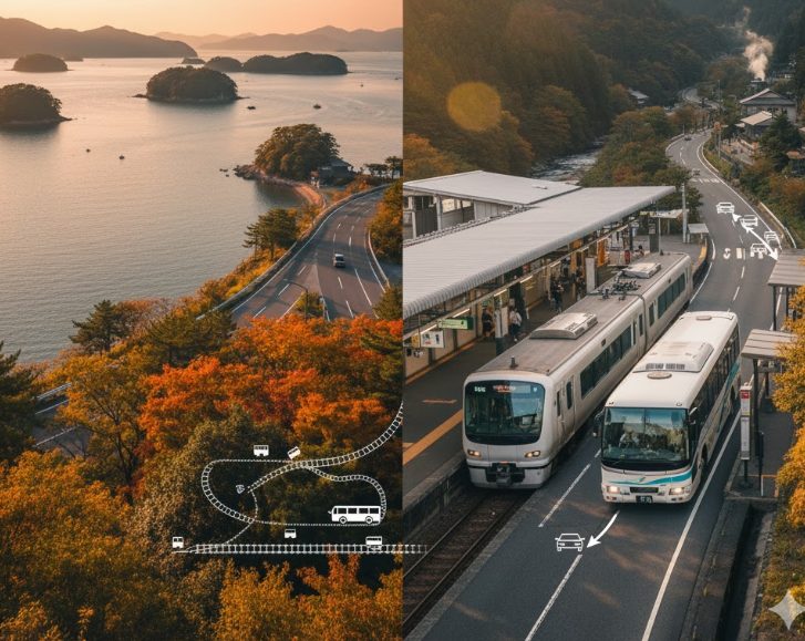 松島から秋保温泉へ公共交通での行き方