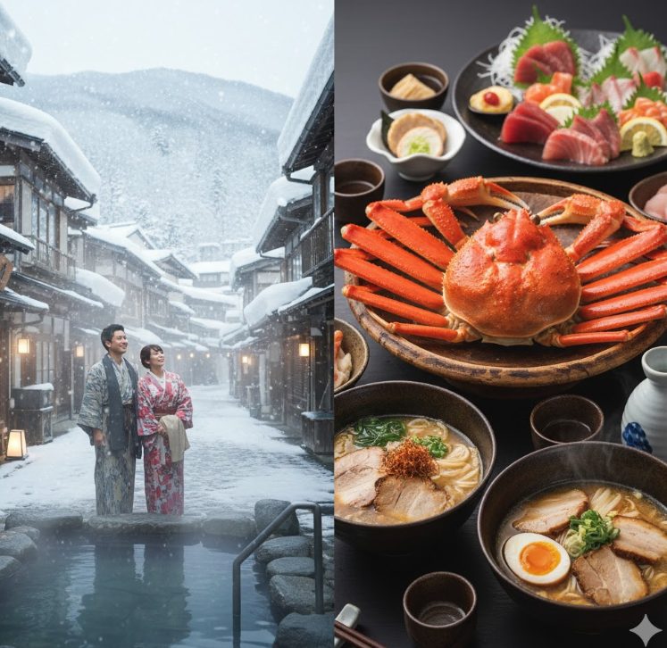 温泉旅行で冬のおすすめエリアとグルメ