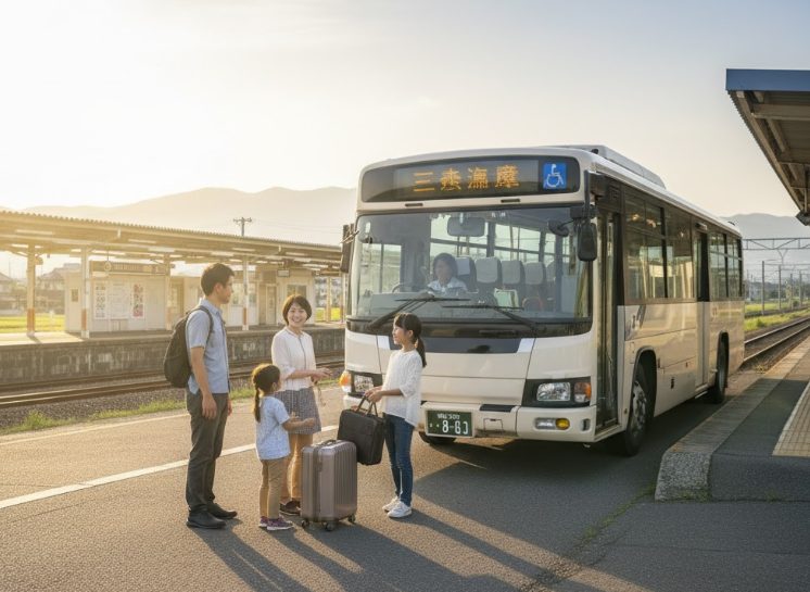 倉吉駅から三朝温泉への乗り換え