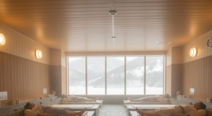 天候に左右されない屋内岩盤浴