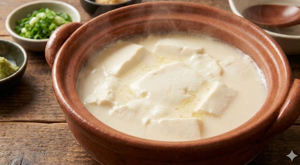 ランチで絶品の温泉湯豆腐を堪能