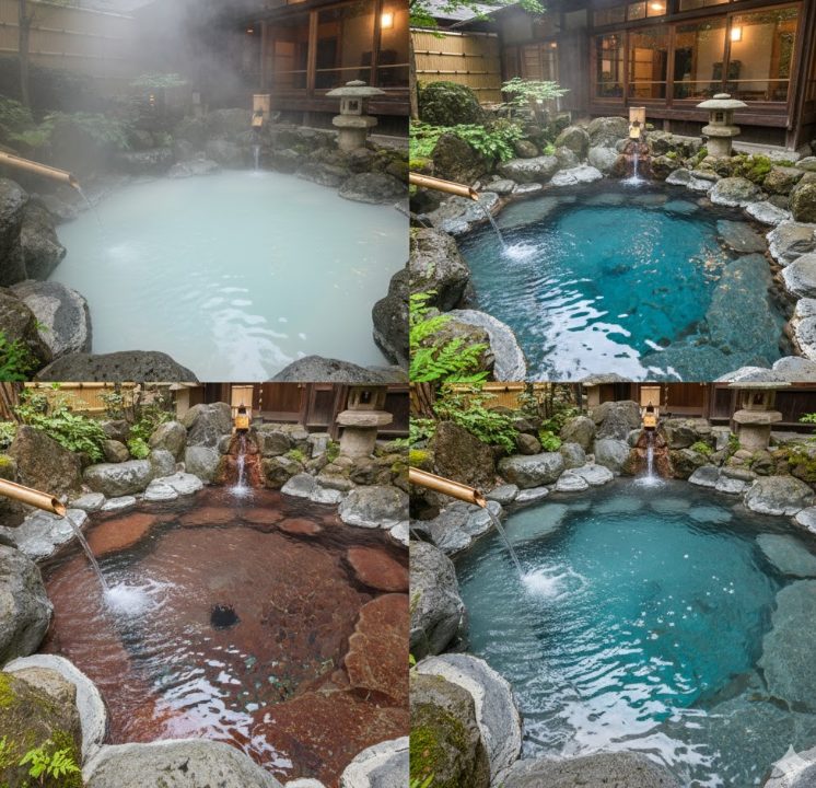4つの源泉かけ流しと泉質の特徴