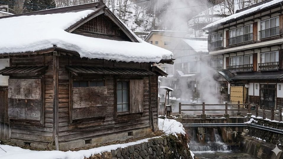 廃屋が目立ち寂れた印象を与える温泉街の現状