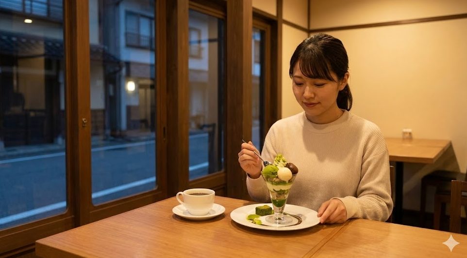 夜カフェの舞楽夢でスイーツを楽しむ