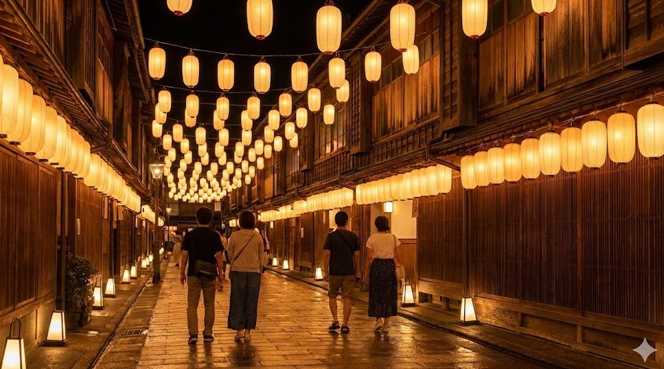 山中温泉の夜の楽しみ方と光の演出