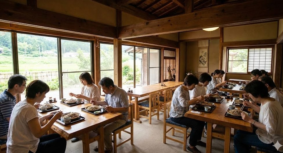 ランチで人気の秋保そばを味わう