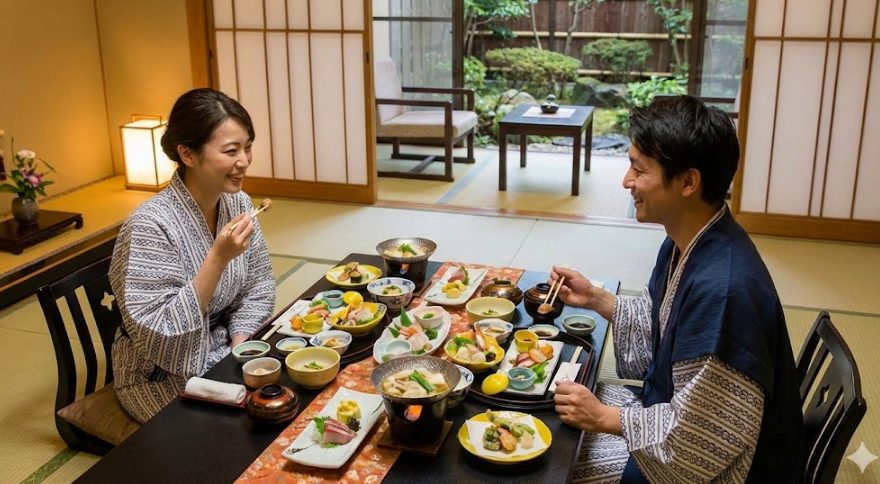 部屋食プランが評判の宿で味わう伝統の懐石料理