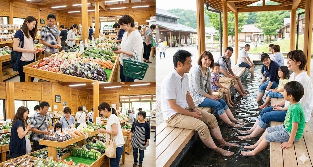 秋保ヴィレッジでお土産探しと足湯