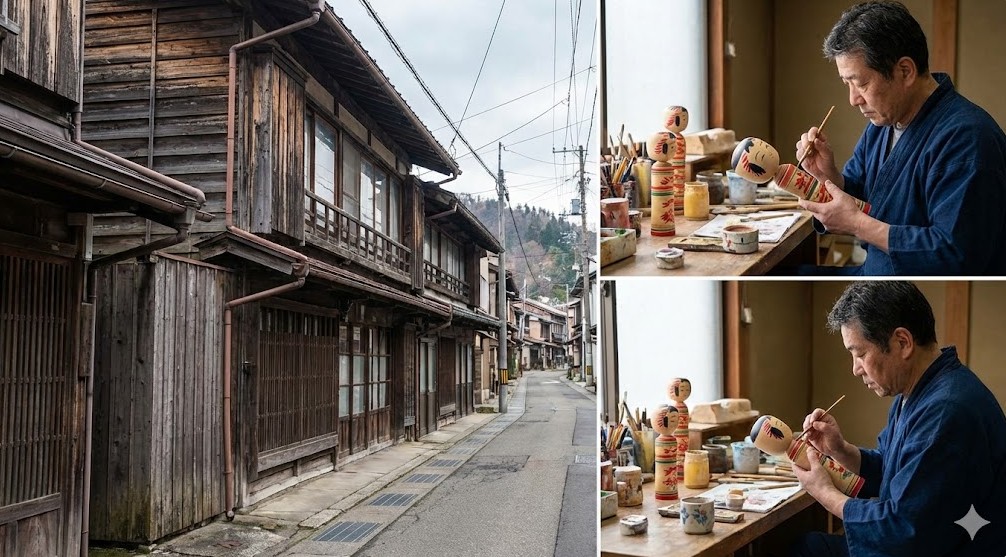 鳴子の湯治場文化とこけし館