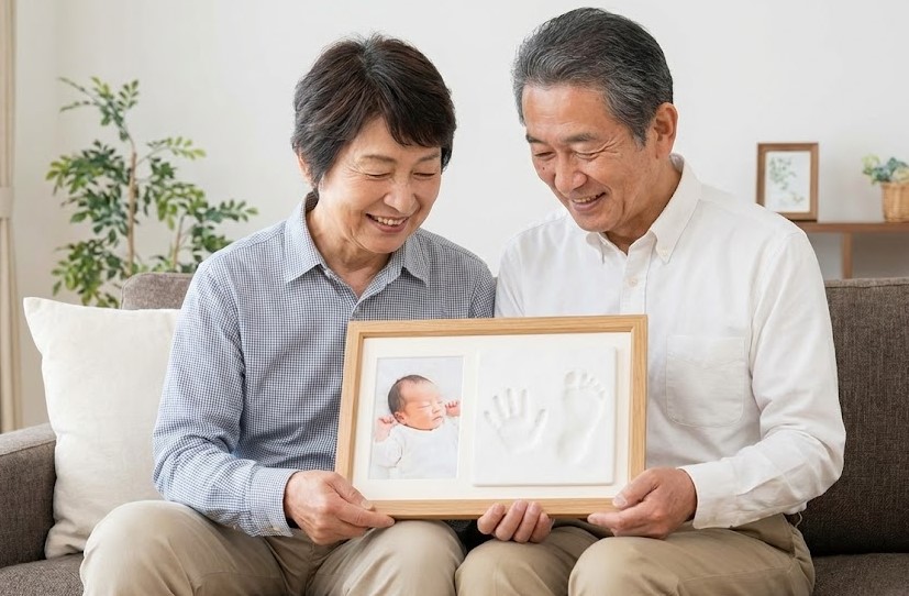 孫の誕生を喜ぶメモリアルギフトや写真入りの品
