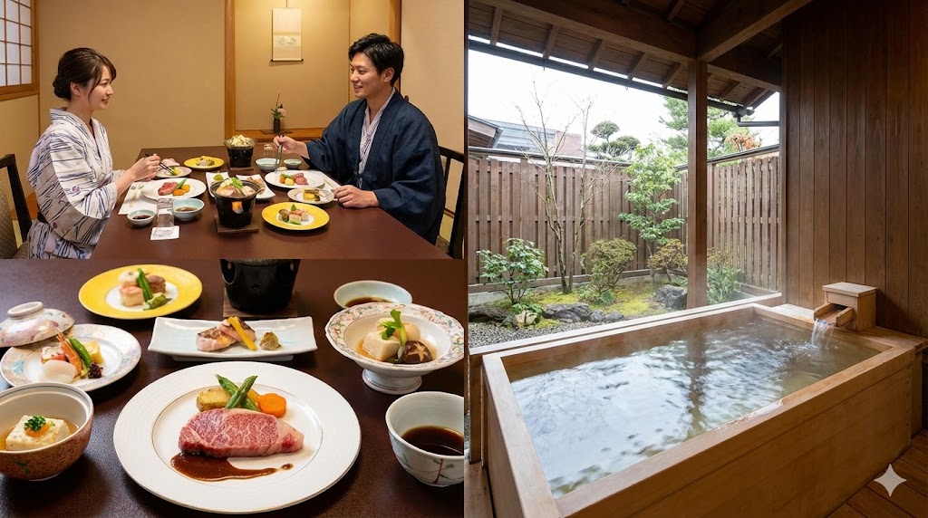 松宝苑の飛騨牛料理と貸切露天