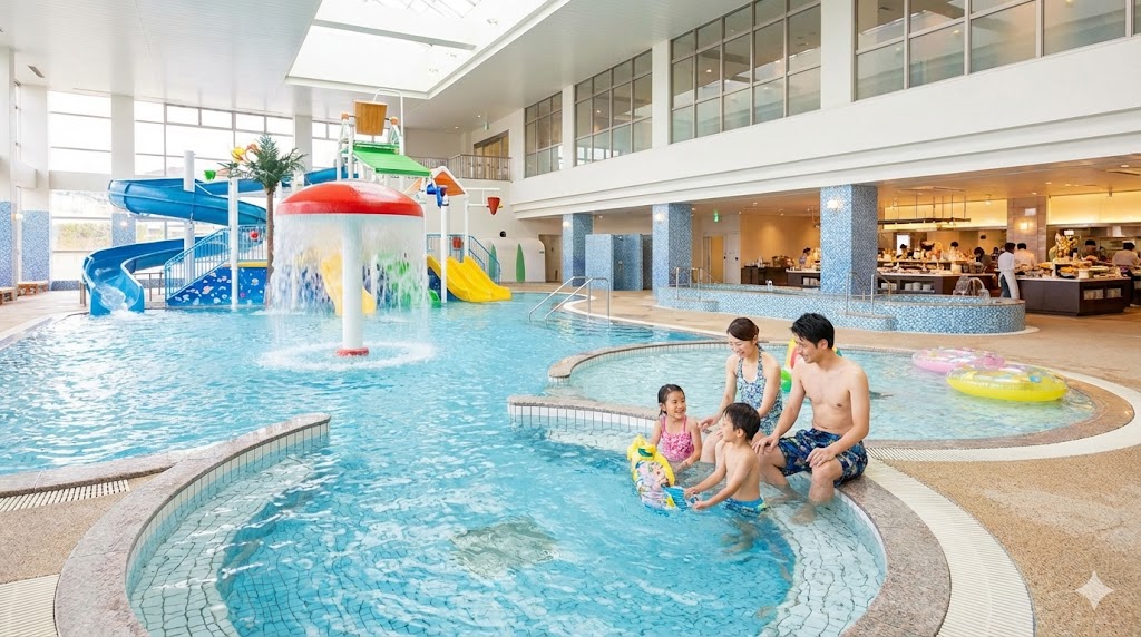 湯の杜ホテル志戸平の大型スパと家族向けビュッフェ