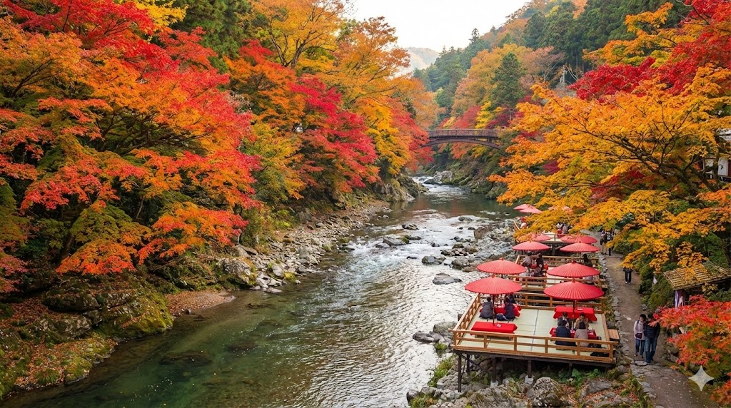 鶴仙渓の紅葉と自然が織りなす四季の絶景