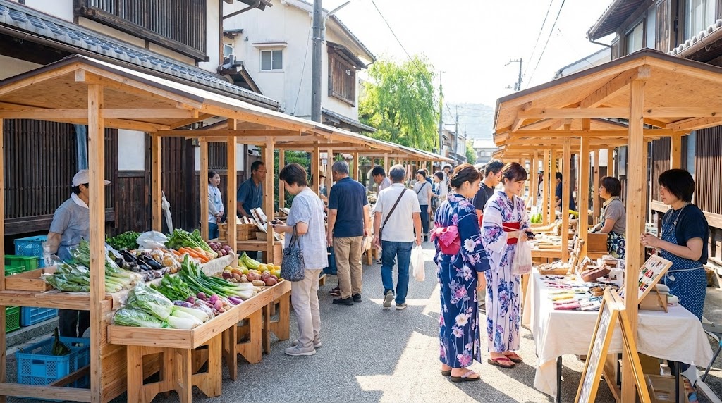 名物の朝市と周辺スポットでの食べ歩き