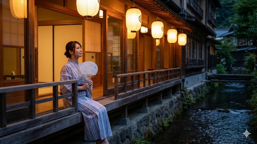 浴衣で歩く提灯の灯りと縁側での涼み方