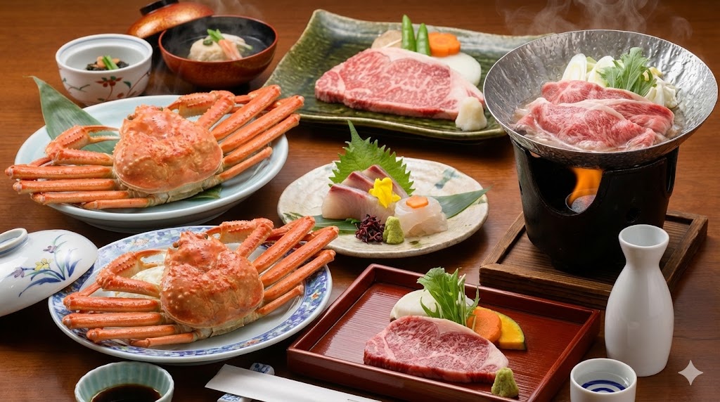 冬のカニと但馬牛を堪能できる夜ご飯スポット