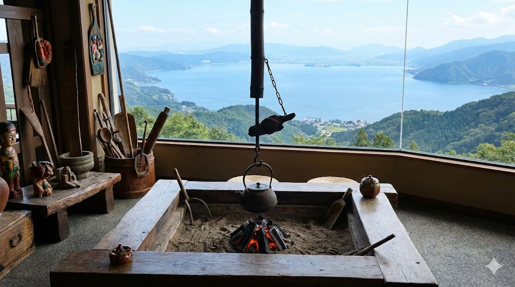 雄山荘で琵琶湖の絶景と昔話の世界を楽しむ